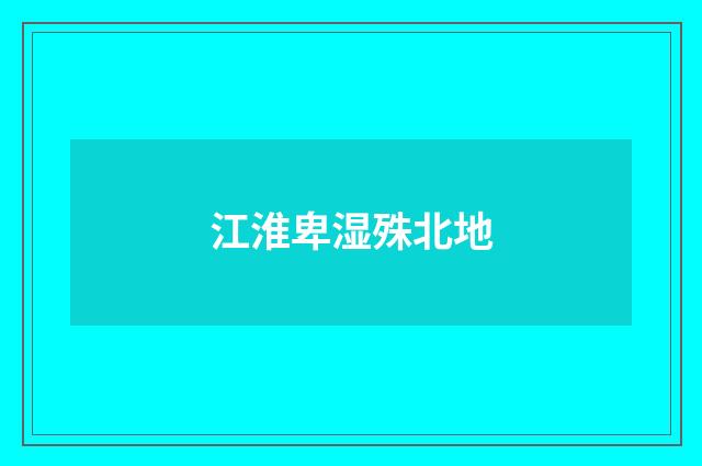 江淮卑湿殊北地
