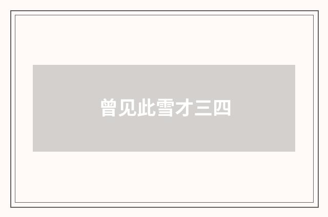 曾见此雪才三四