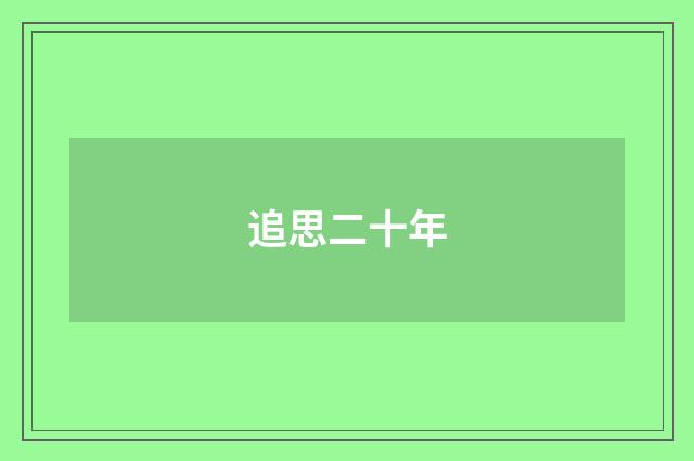 追思二十年