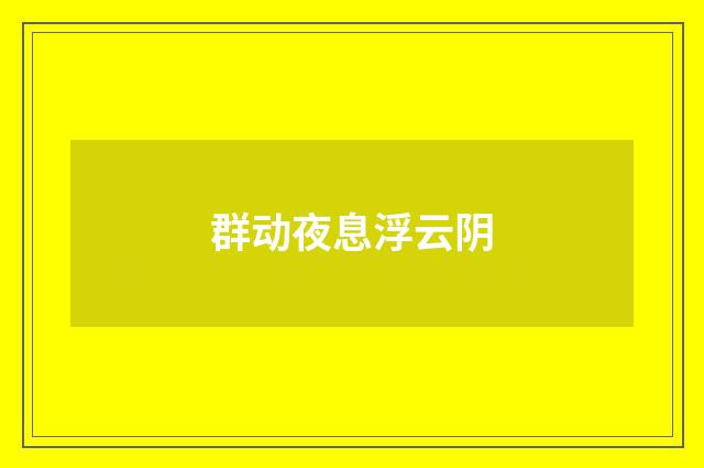 群动夜息浮云阴