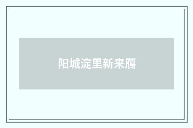 阳城淀里新来鴈