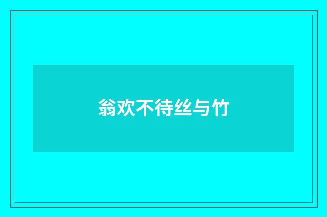 翁欢不待丝与竹