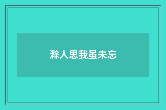 滁人思我虽未忘