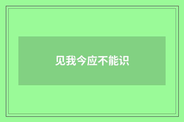 见我今应不能识