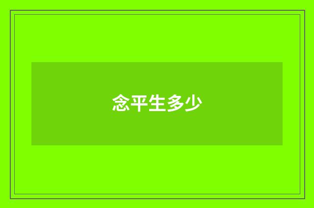 念平生多少