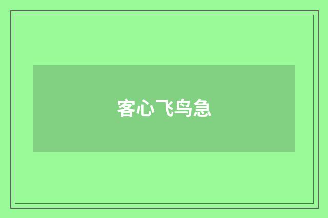 客心飞鸟急