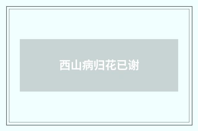 西山病归花已谢