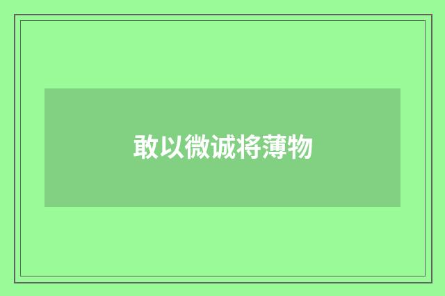 敢以微诚将薄物