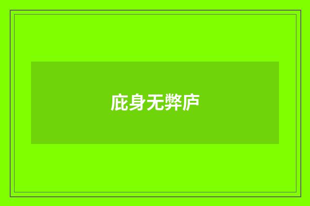 庇身无弊庐