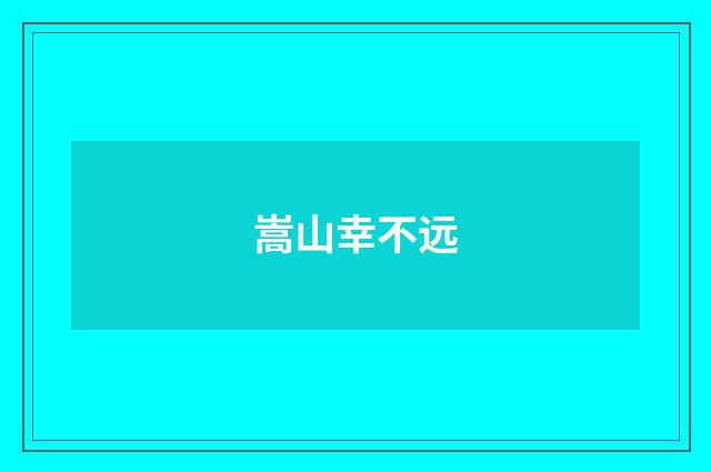嵩山幸不远