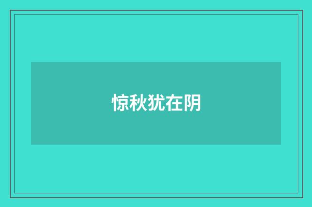 惊秋犹在阴