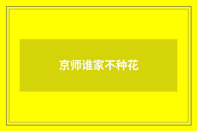 京师谁家不种花