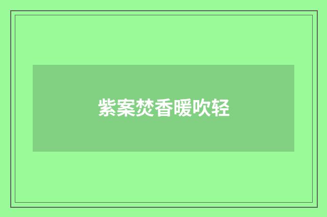 紫案焚香暖吹轻