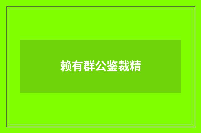 赖有群公鉴裁精