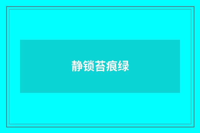 静锁苔痕绿