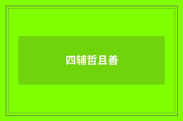 四辅哲且善