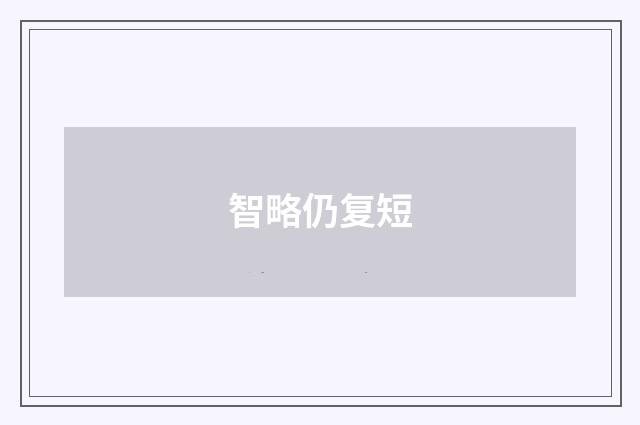 智略仍复短