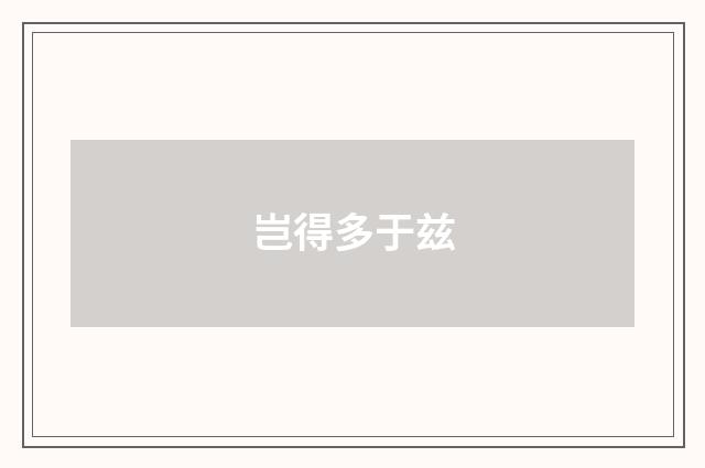岂得多于兹