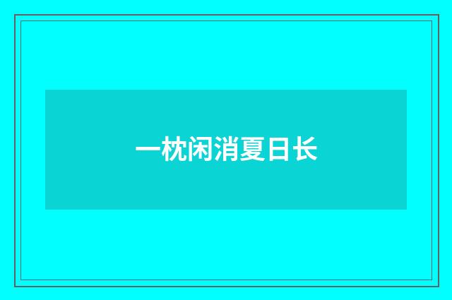 一枕闲消夏日长