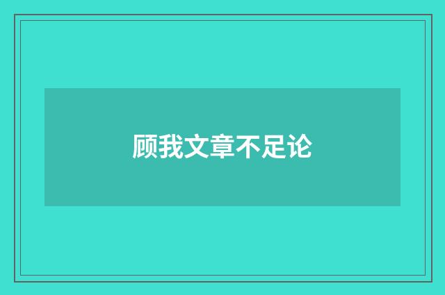 顾我文章不足论