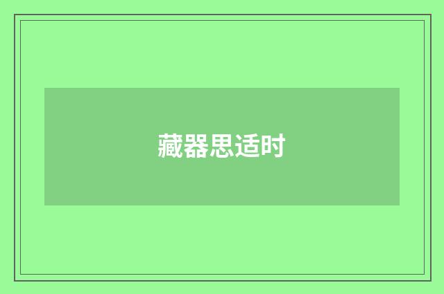 藏器思适时