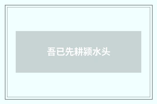 吾已先耕颍水头