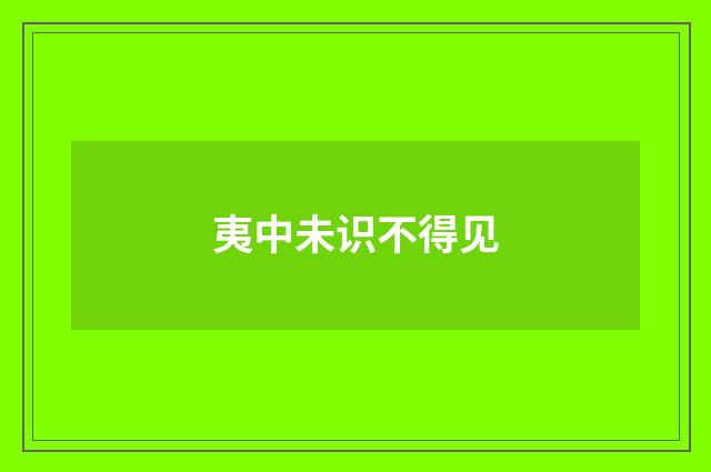 夷中未识不得见