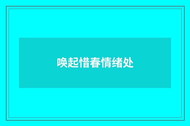 唤起惜春情绪处