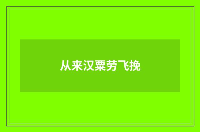 从来汉粟劳飞挽