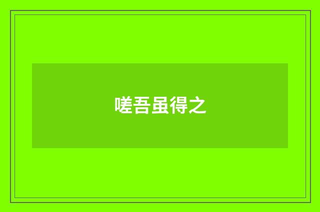 嗟吾虽得之