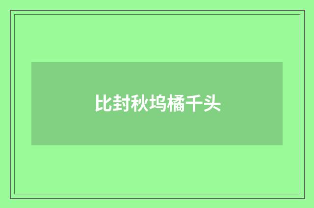 比封秋坞橘千头
