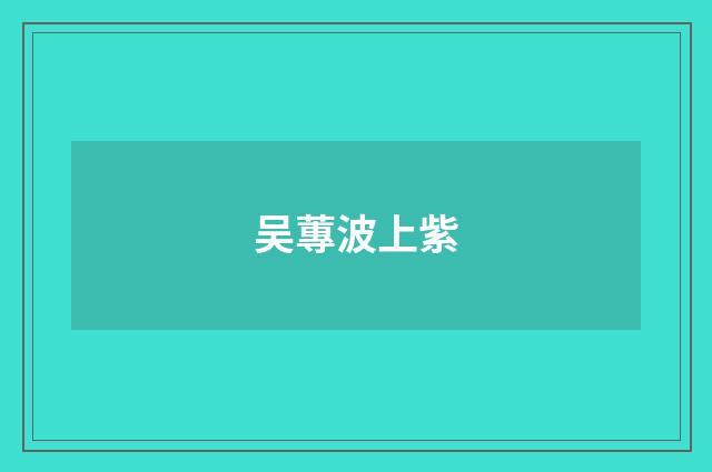 吴蓴波上紫