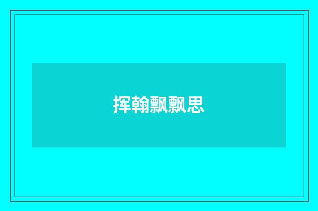 挥翰飘飘思