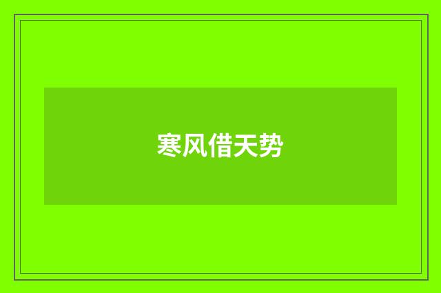 寒风借天势