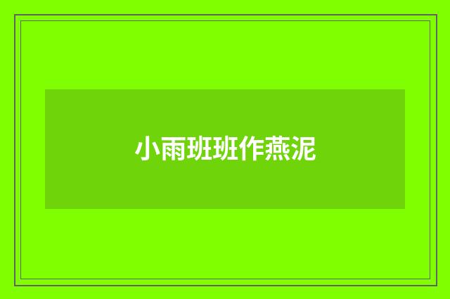 小雨班班作燕泥