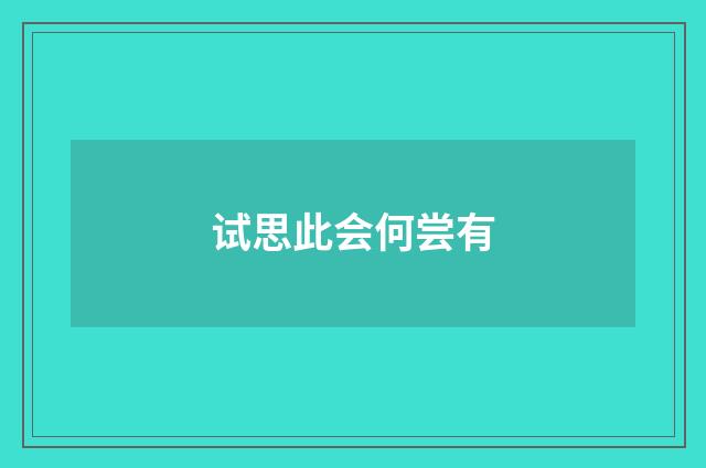 试思此会何尝有