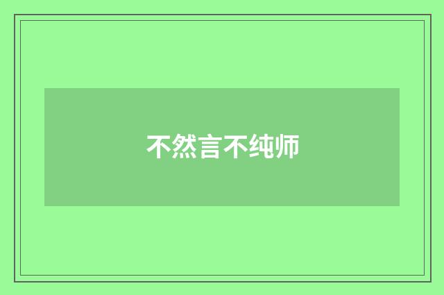 不然言不纯师