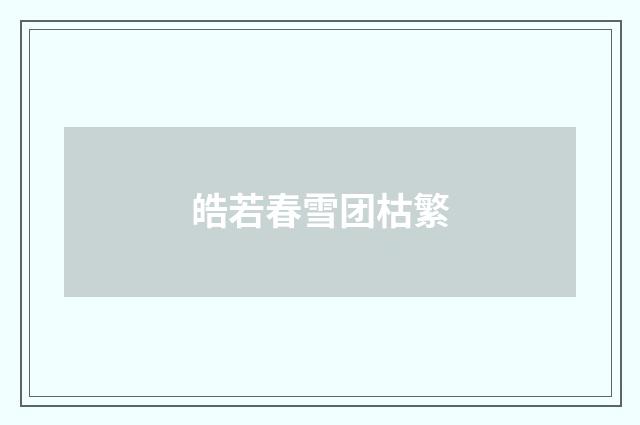 皓若春雪团枯繁
