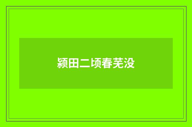 颍田二顷春芜没