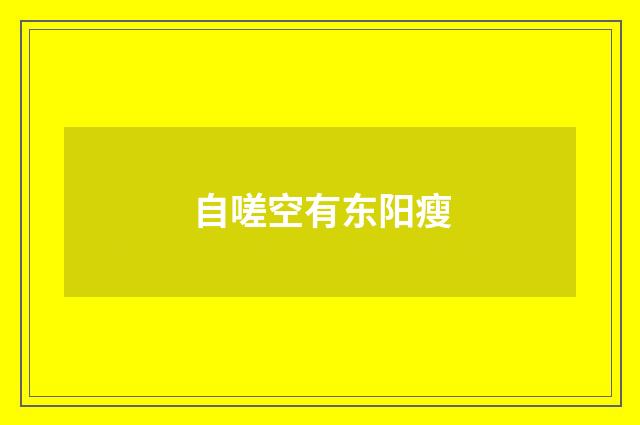 自嗟空有东阳瘦