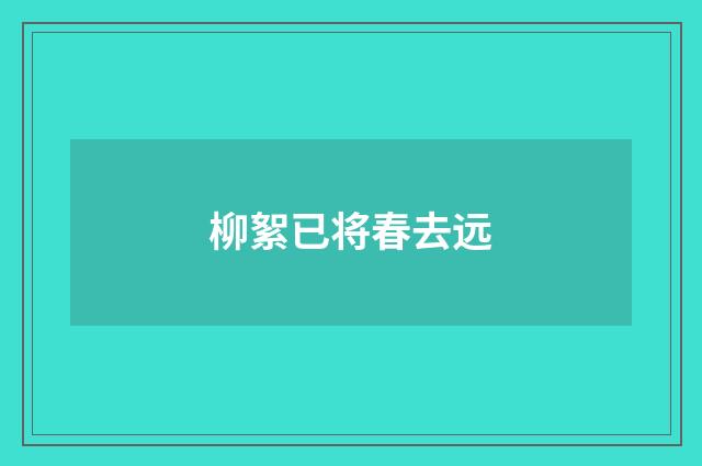 柳絮已将春去远
