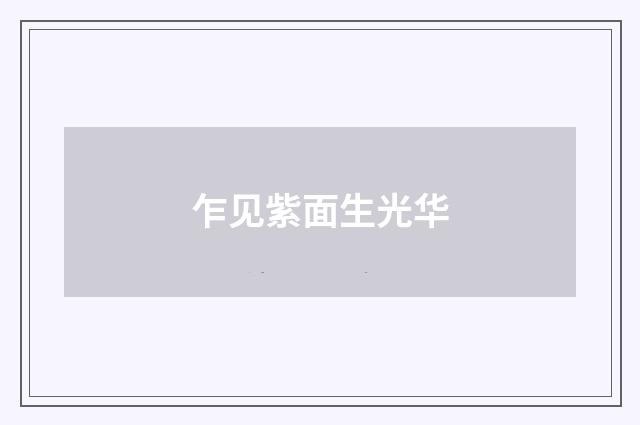 乍见紫面生光华