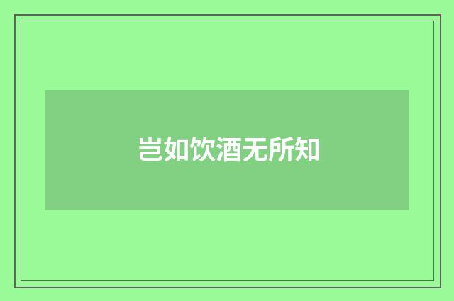 岂如饮酒无所知