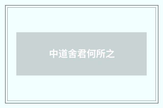 中道舍君何所之