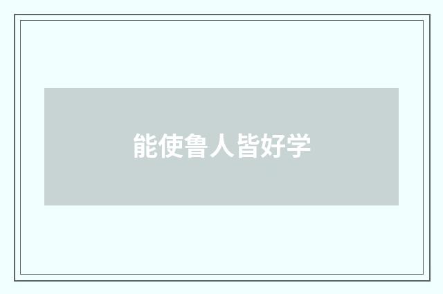 能使鲁人皆好学