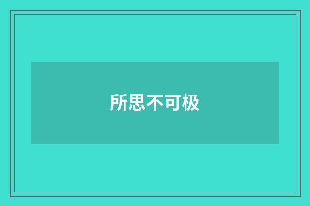 所思不可极