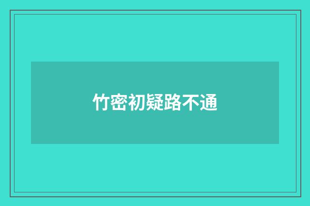 竹密初疑路不通