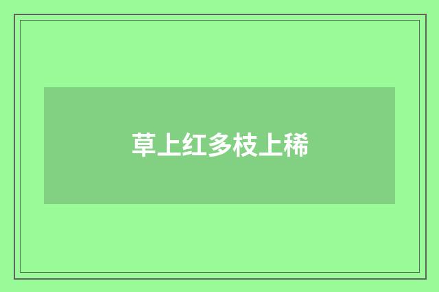 草上红多枝上稀