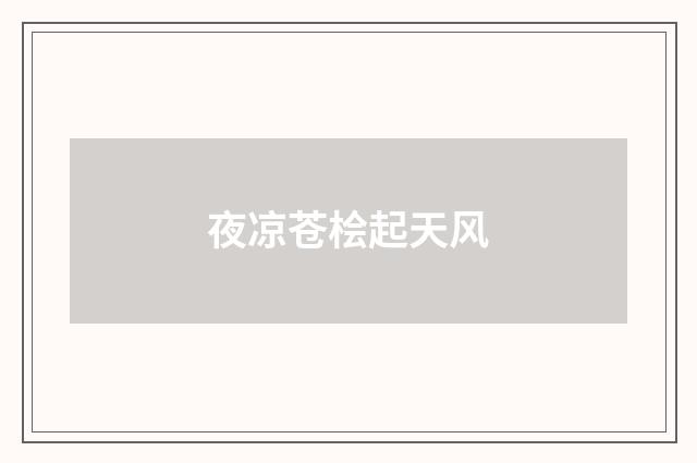 夜凉苍桧起天风