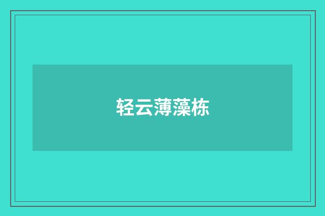 轻云薄藻栋